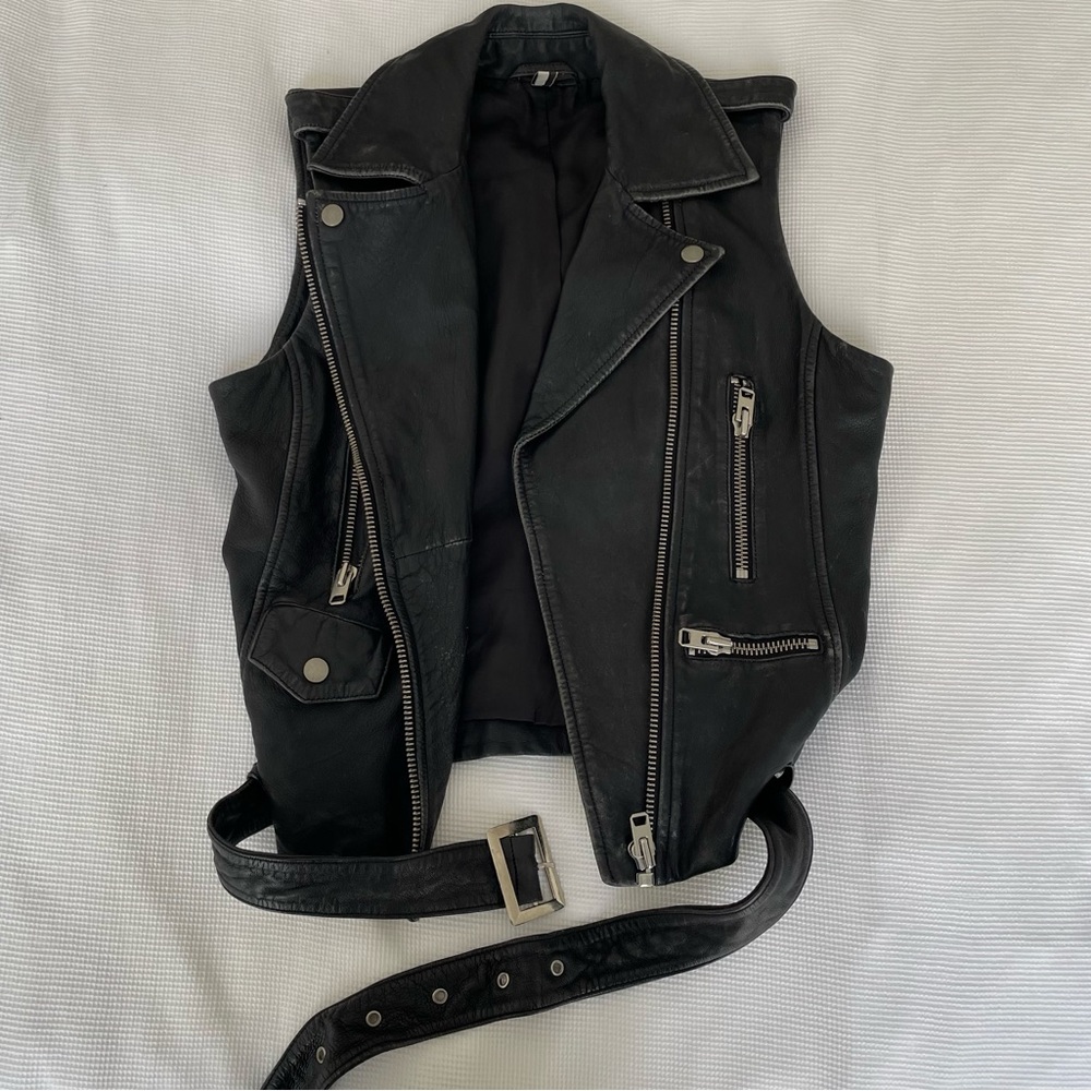Top Shop Leather Biker Vest